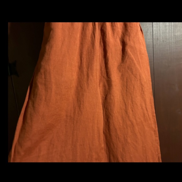 NWOT Urban Outfitters Linen Tie Front Wide Leg Cropped Pants Rust Orange Size S - Picture 12 of 16